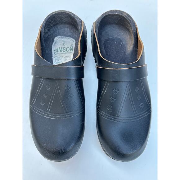 Unisex Simson Artisan Dutch Clogs Leather Orthopedic Wood Arch Support 41/10 - Picture 1 of 10